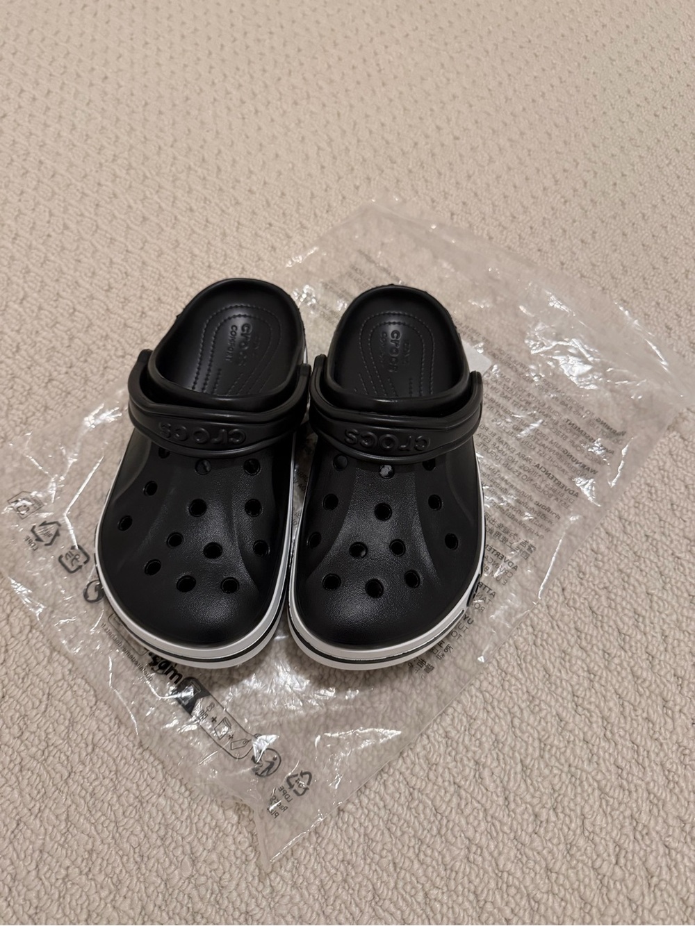 CROCS Black Clog with White Trim
